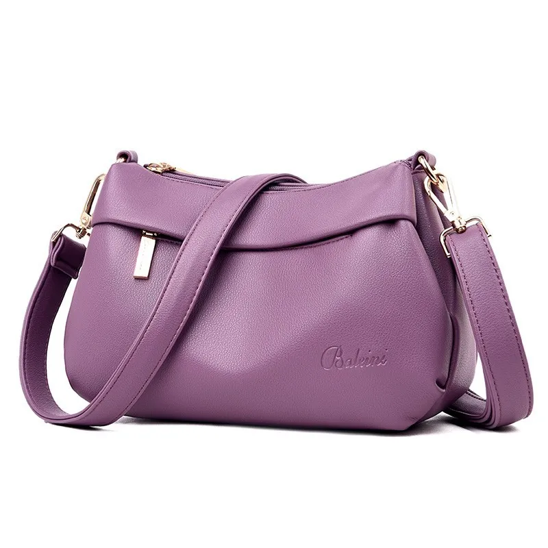 purple Женские кожаные сумки высокого качества Bolsos Mujer, женские сумки-мессенджеры, винтажные кожаные сумки через плечо для женщин - Цвет: purple