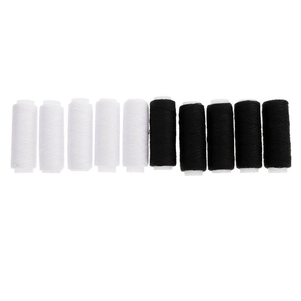 Black White Новые 10 катушек для кожаных джинсов швейные нитки крепкие для рук/машина для дома для украшения джинсов Джинсовая кожа холст швейные инструменты принадлежности - Цвет: Black White