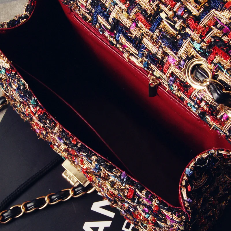 Новинка 2019 женская модная шерстяная маленькая квадратная сумка с замком через