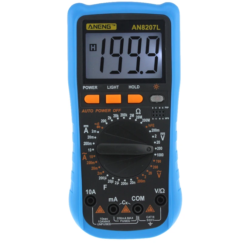 ANENG AN8207L Цифровой мультиметр 2000 отсчетов ручной мультиметр с ЖК-дисплеем AC/DC тестирование тока мультиметр