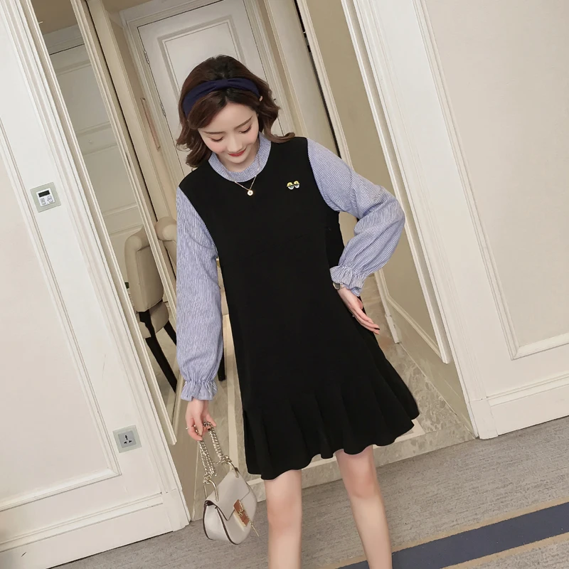 2019 New Arrive Spring Maternity Dress Woman Casual Straight Large Size Pregnant Clothing MD-00496 | Мать и ребенок