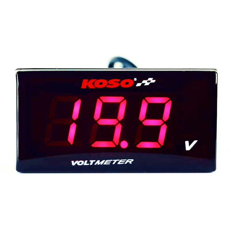 Мотоцикл KOSO DC12V Цифровой вольтметр Для Honda Kawasaki er6n Suzuki Yamaha NVX NMAX XMAX 300 MOTO светодиодный датчик панели сигнализации - Цвет: Voltmeter-Red