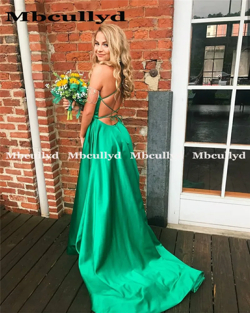 Mbcullyd шикарные эластичные атласные платья а силуэта для выпускного вечера 2020