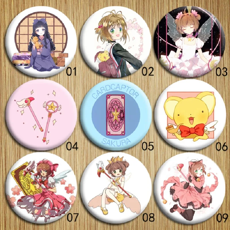 1 Pcs Cartoon Anime Cardcaptor Sakura Brooches LI SYAORAN KINOMOTO SAKURA Badges Lovers Gifts Personalized Gift for Girls | Дом и сад
