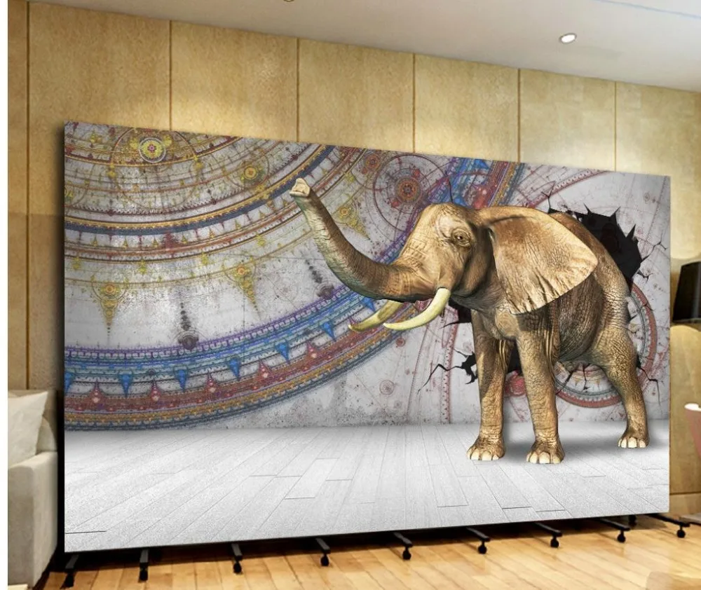 Домашний Декор 3d обои на заказ слон 3D Живопись фото настенные фрески |