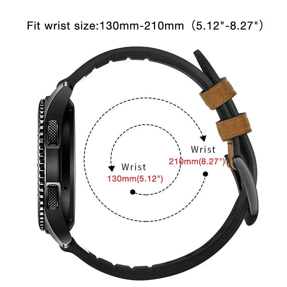 TicWatch C2 браслет 20 мм быстросъемный из натуральной кожи Силиконовый ремешок для часов TicWatch C2 оникс/платина, TicWatch2/E