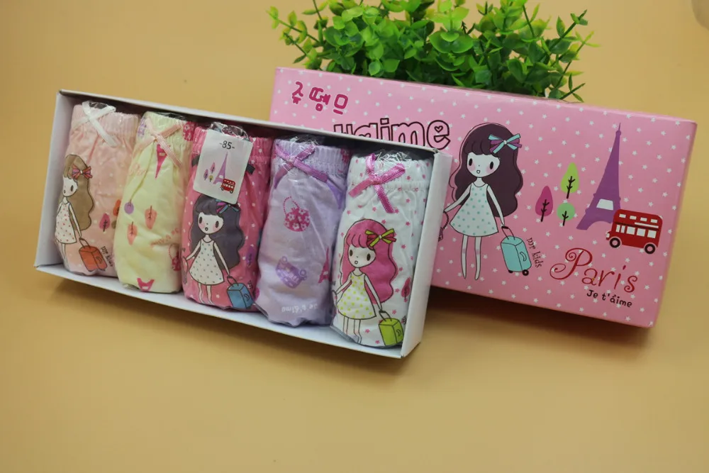 5 шт. милые трусы принцессы с треугольным вырезом для девочек детские хлопковые