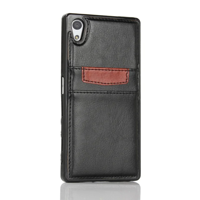 Чехол для sony Xperia Z5 Z5 Dual E6603 E6633 E6653 кожаный чехол-накладка TPU Coque Ультратонкий Мягкий чехол для телефона пленка - Цвет: Черный