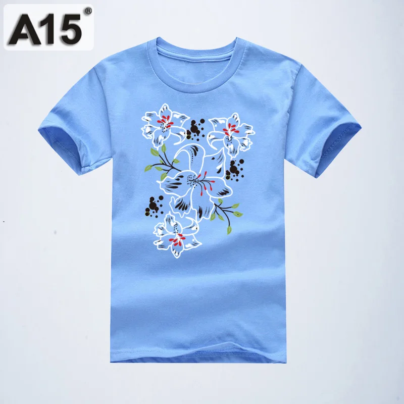 K4T29Skyblue Футболки для мальчиков A15, топы с короткими рукавами для малышей и футболки для детей 8, 10, 12, 14 лет, Детская летняя хлопковая одежда года с принтом для девочек - Цвет: K4T29Skyblue