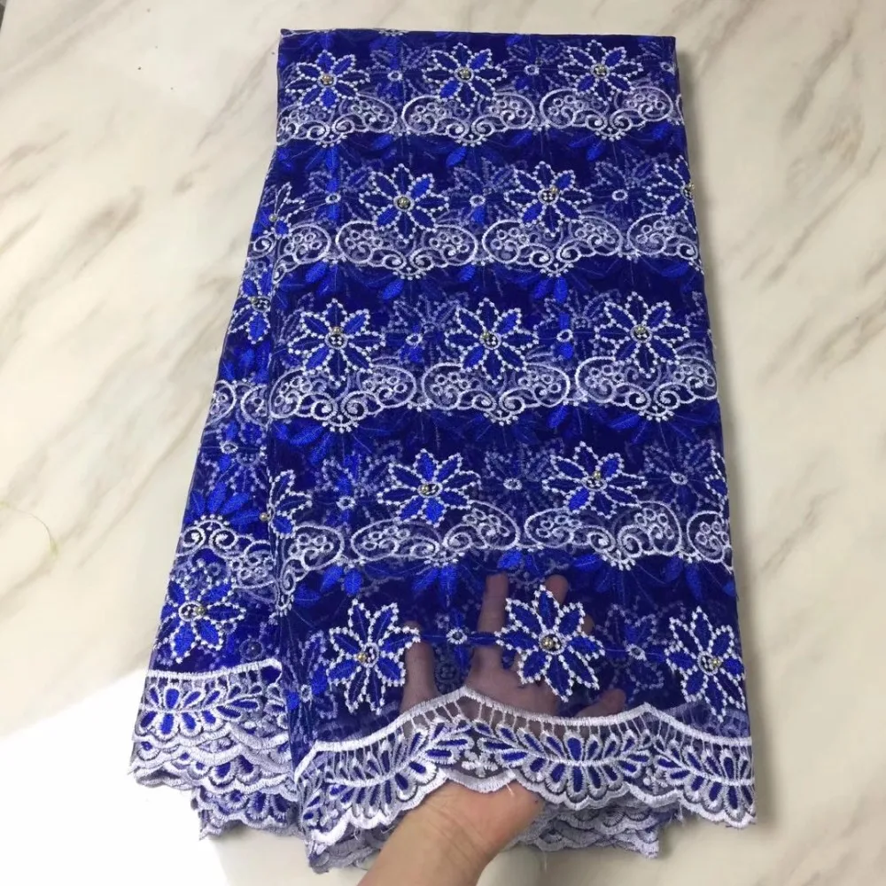 2018 Африканский кружевной ткани белое свадебное Высокое качество тюль 5 ярдов 3 d