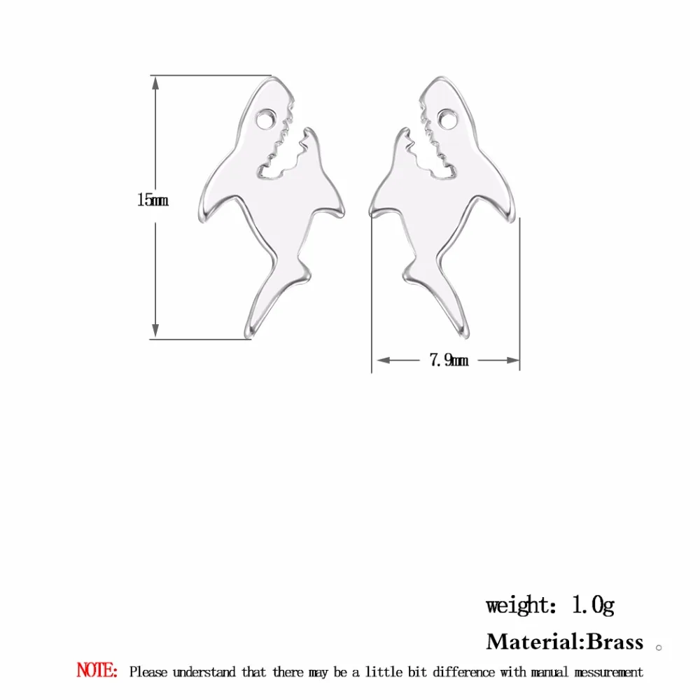 Chandler Hot-selling Cute Shark Stud Earrings For Women Sea Smart Fish Wedding Love Earring New Fashion Statement Homme Bijoux | Украшения