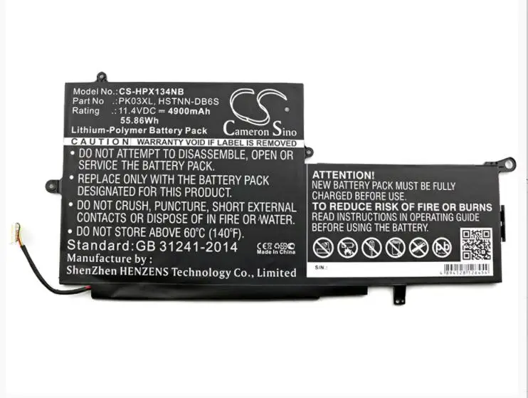 Аккумулятор Cameron Sino 4900mAh для HP Spectre 13-4000-4003DX Pro X360 x360 Convertible PC 13 Notebook ноутбука |