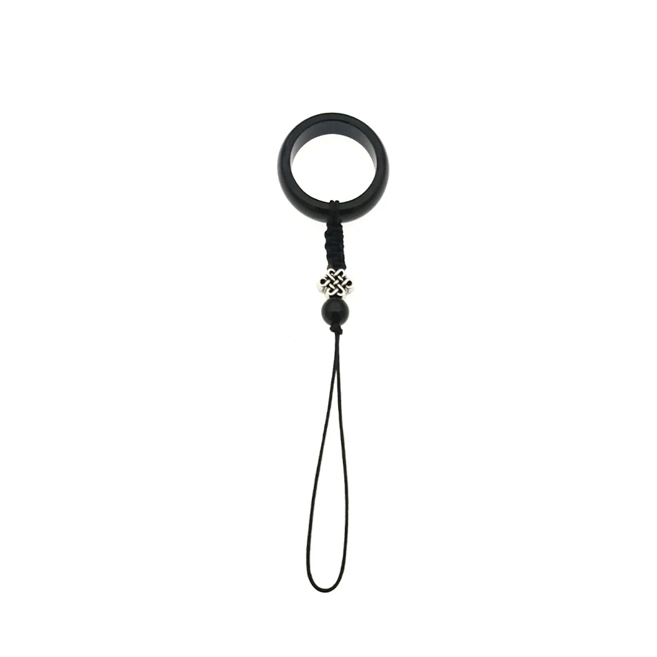 Lucky Knot Black HOMEBARL ручной работы DIY натуральный агат палец кольцо ручной веревки Подвески Брелок Мобильный телефон ювелирные изделия шнур анти капля защита от падения - Цвет: Lucky Knot Black