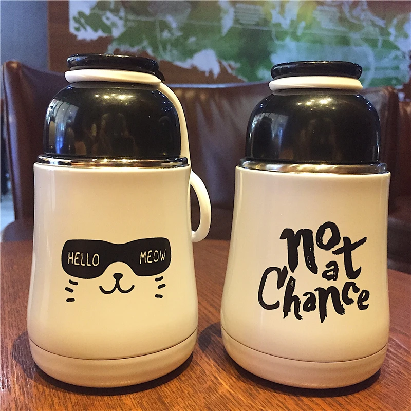 Изоляция Кофе чашки милые детские Портативный Чашки вакуум Нержавеющая сталь