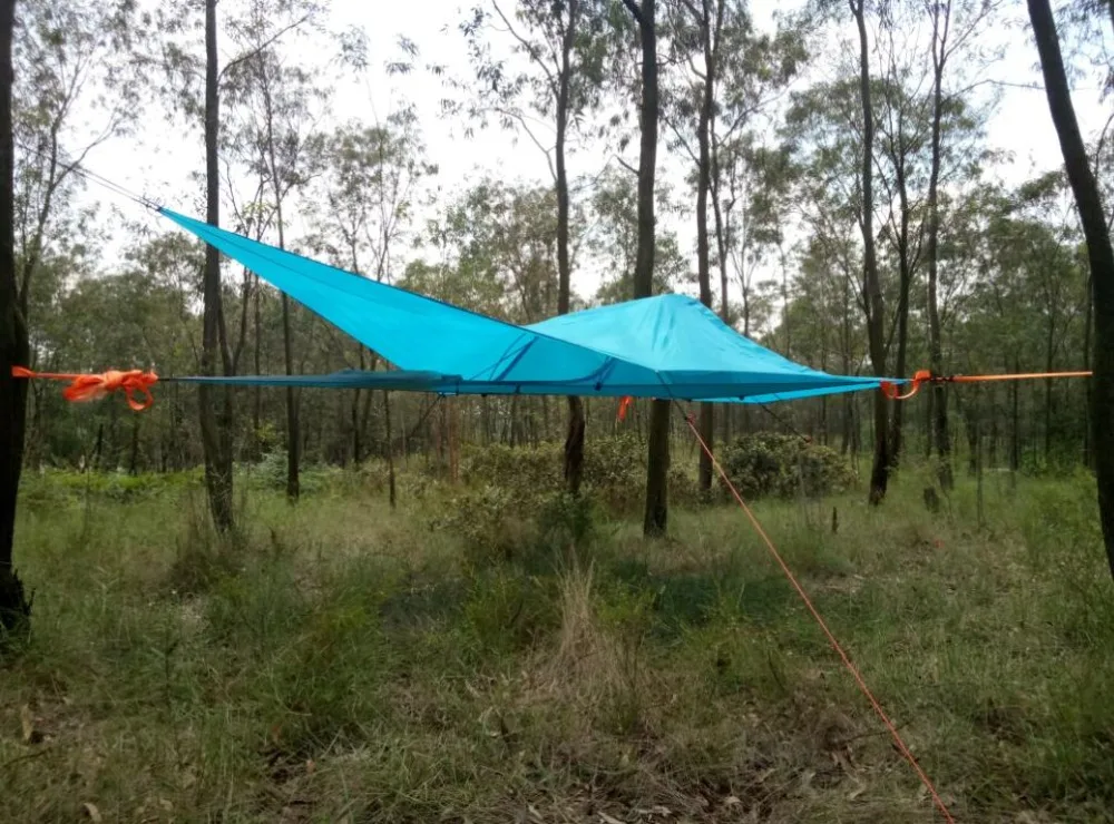 Kaufen Einzigen Hängenden Zelt Dreieck Suspension Zelt Selbst Hängematte Zelt Camping Baum Zelt Wandern Outdoor Rally Bett Doppel Layer Regen