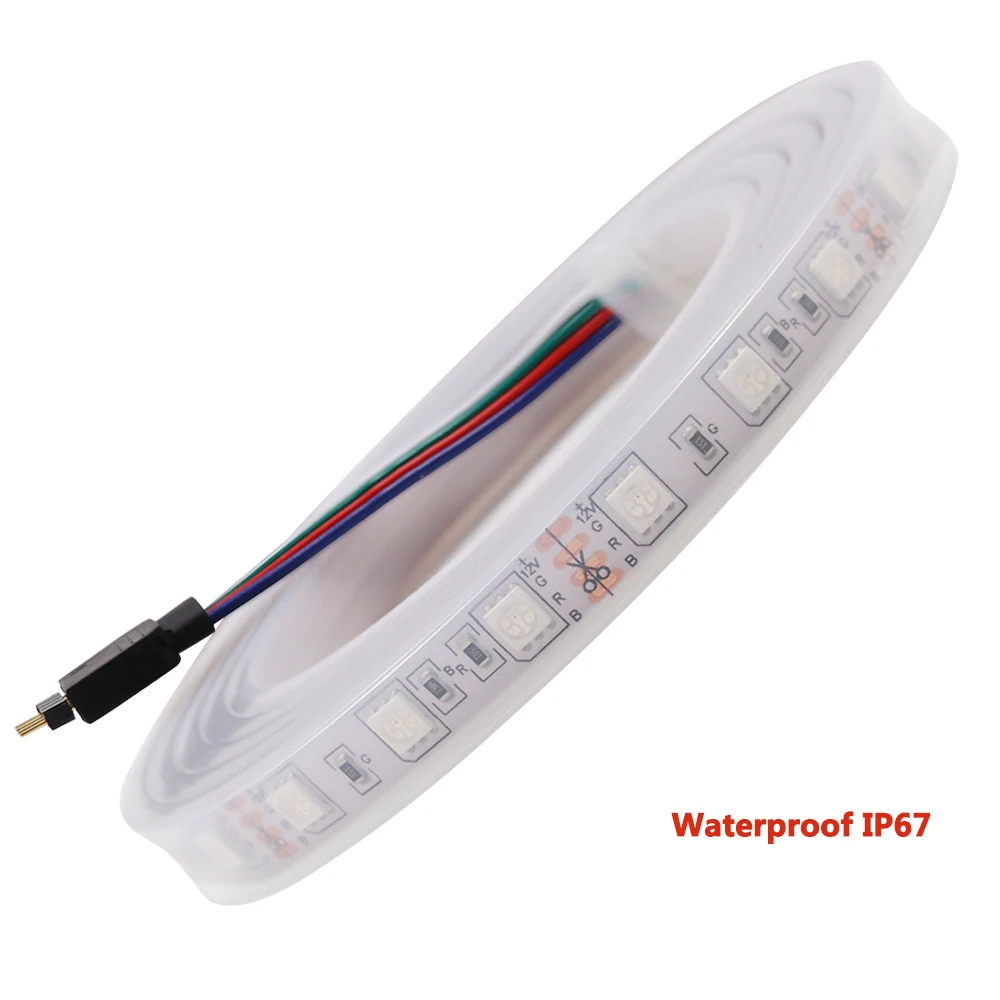 DC12V 5 м 60 светодиодный s/M 32,8фт 5050 300 Светодиодная лента светильник Холодный белый/теплый белый/красный/зеленый/синий/желтый/RGB Водонепроницаемый IP65 IP67