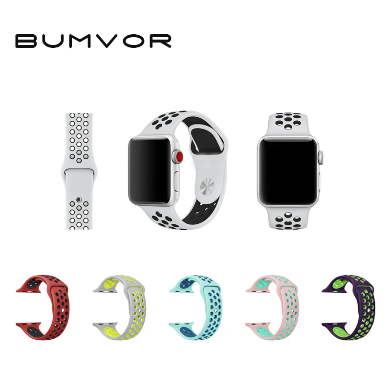 Спортивный силиконовый ремешок для наручных часов Apple watch nike 44/40 мм 42/38MMbracelet