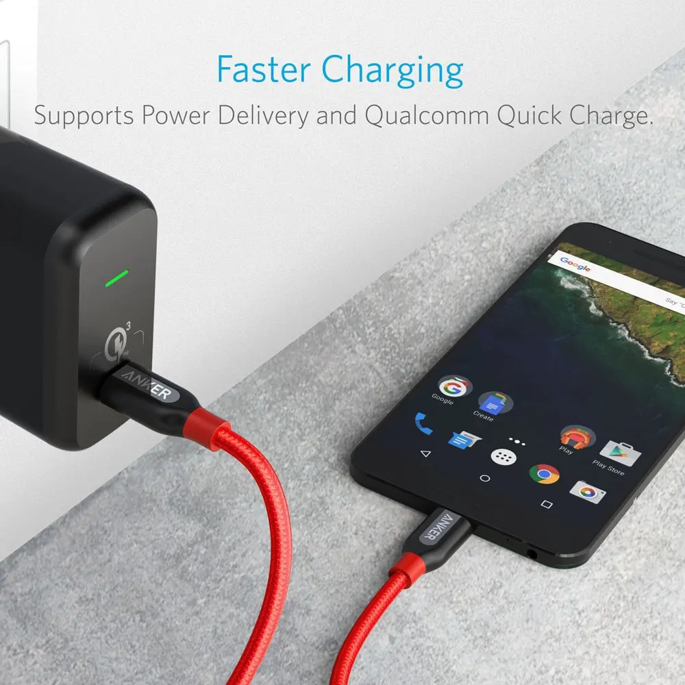 Кабель для зарядки ANKER (A8187/ A8188) USB Type C 3A|Кабели мобильных телефонов| |