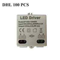 100pcs ac voltage 100 240v power 6w dc 12v lighting transformers high quality safe driver for led strip 3528 5050 power supply