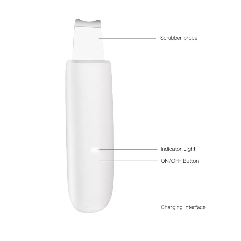 

Ultrasonic Skin Scrubber Remove Pore Dirt Rejuvenation Skin Whitening Lifting Massager Dead Skin Peeling Machine Exfoliating 0