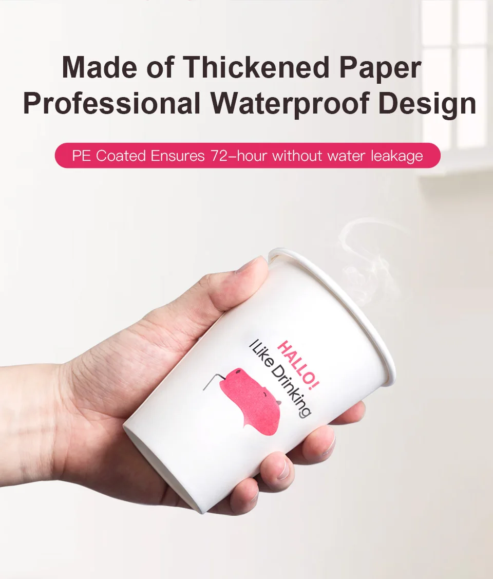 1000 шт. 12 унций 16 унций питьевой бумажный стаканчик посуда для кофе и чая для кафе магазин Свадебный Babyshower детский день рождения
