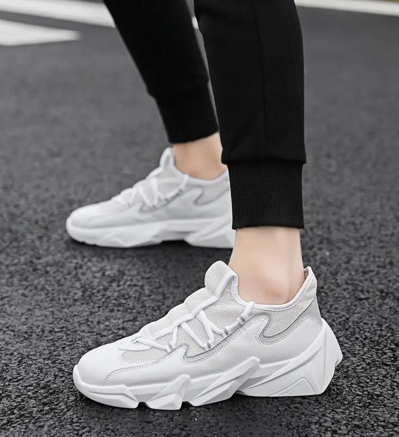 Fashion men sneakers casual and comfortable mesh platform casual shoes men's solid color soft bottom outdoor shoes K4-20