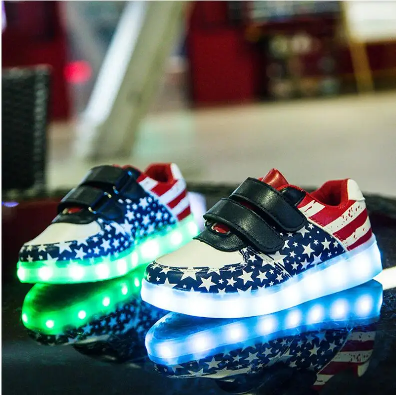 USB Charger children led shoes for Boy&ampGirl glowing sneakers Kids Light Up slippers Casual Luminous Sneakers | Детская одежда и