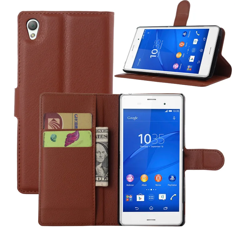 Роскошный кожаный чехол бумажник в стиле ретро для Sony M4 M 4 Aqua E2303 E2333 откидной