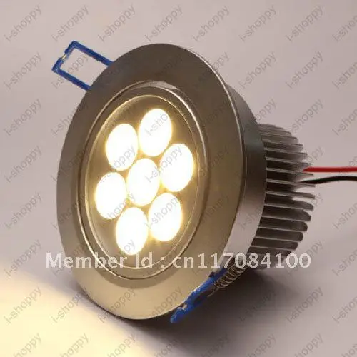 7W Dimmable High power 7 LED Recessed Ceiling Down Cabinet Light Fixture Downlight Spotlight Bulb Lamp Warm/Pure White