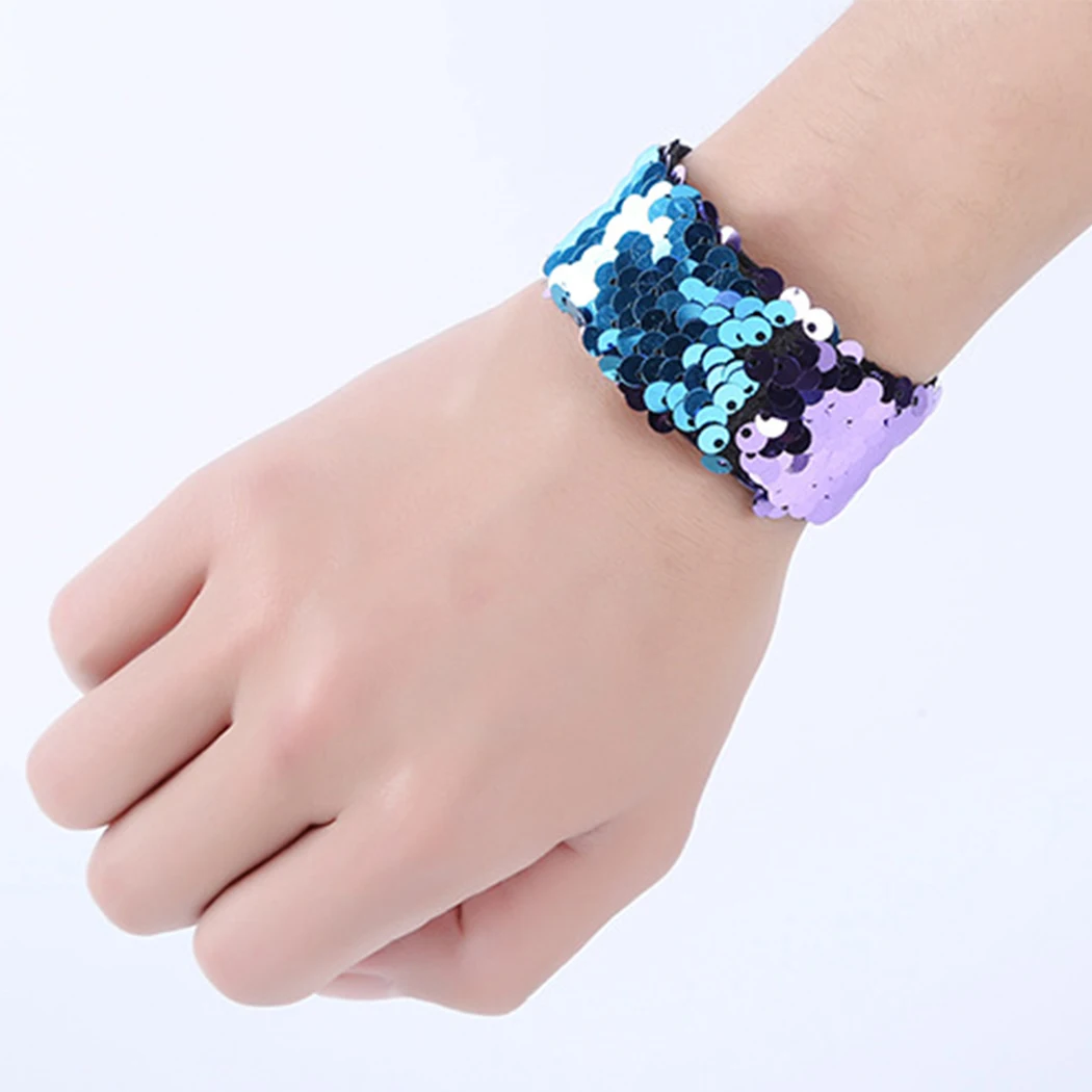 Браслеты с пайетками обратимые блестящие браслеты для вечеринок шлёпками