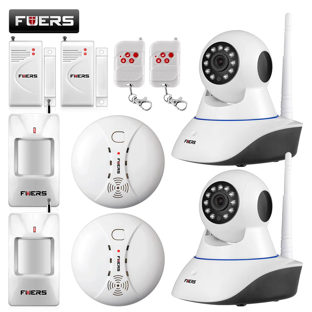 Fuers WiFi IP камера домашняя охранная система детектор дыма сигнализации + IOS/Android