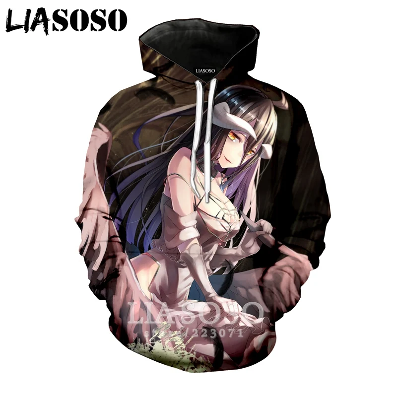 LIASOSO Зимняя мода для мужчин и женщин 3D принт персонаж аниме Overlord Толстовка Harajuku