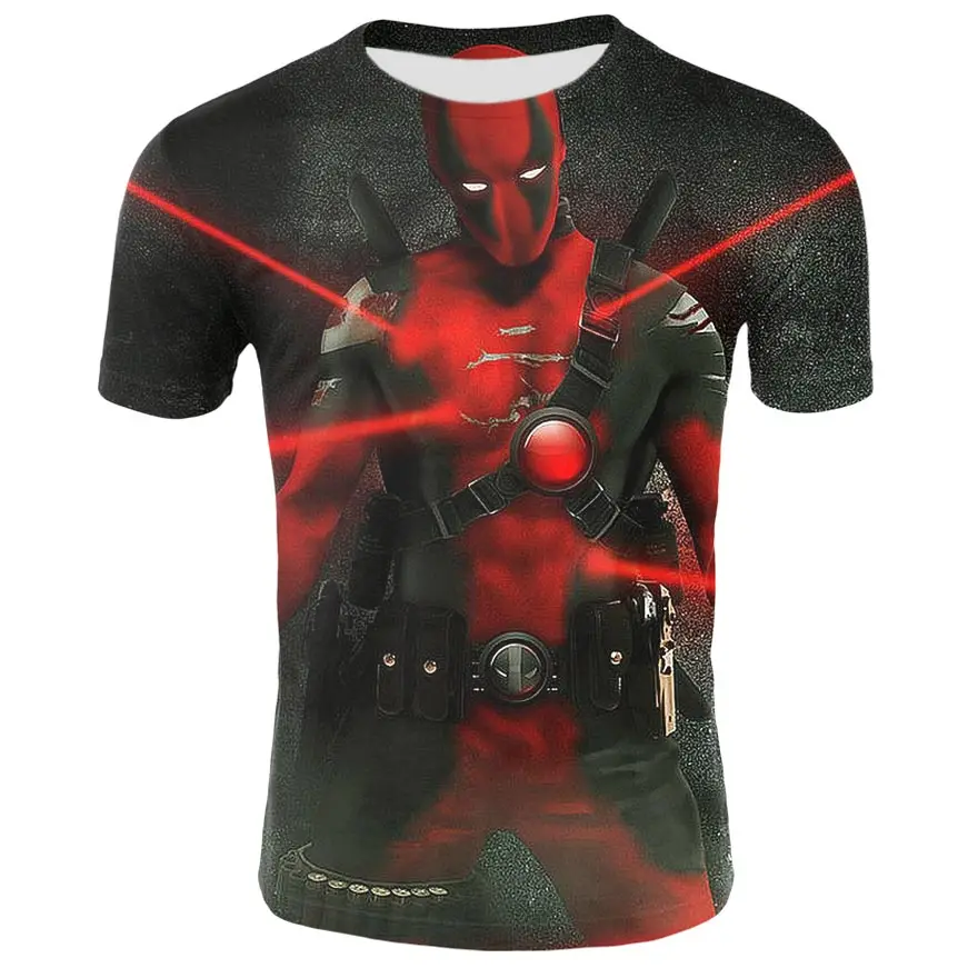 Summer fashion marvel t shirt 3d printing black widow men and women cool casual men's t-shirt deadpool | Мужская одежда