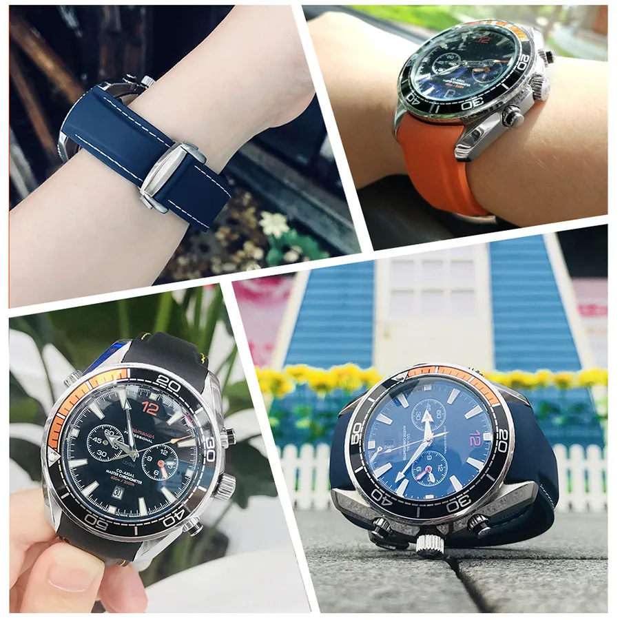 Водонепроницаемый ремешок для часов резиновый силиконовый Omega AT150 20 мм 22 Sea Master 300