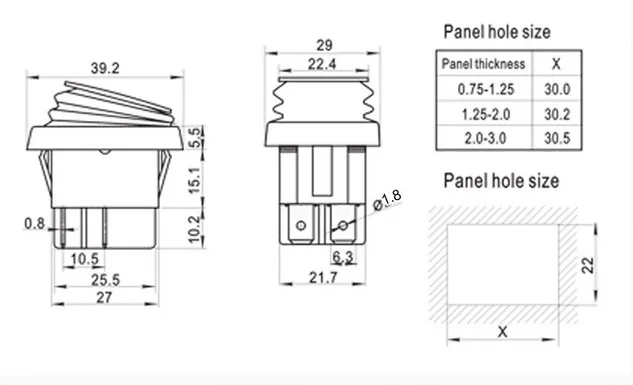 1X зеленый RLEIL RL2 (P) Водонепроницаемый Автомобильный кулисный переключатель IP65