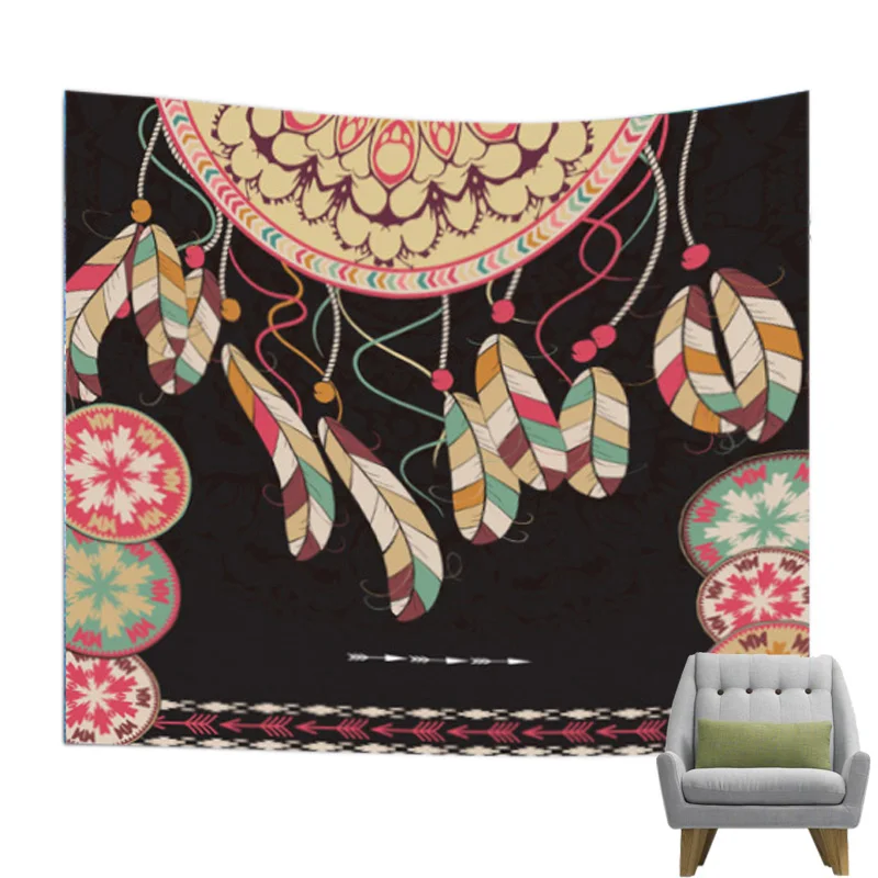 Горячее предложение Перо печатных Гобелены Домашний Декор настенный Boho пляж