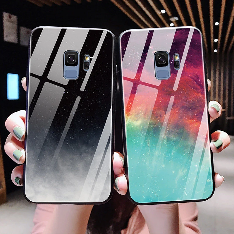 Пространства Стекло чехол для samsung Galaxy A50 A70 A40 A60 A30 A20 A10 M10 M20 S8 S9 S10 J4 J6 плюс J8 A9 A8 A6 A7 примечание 9 8