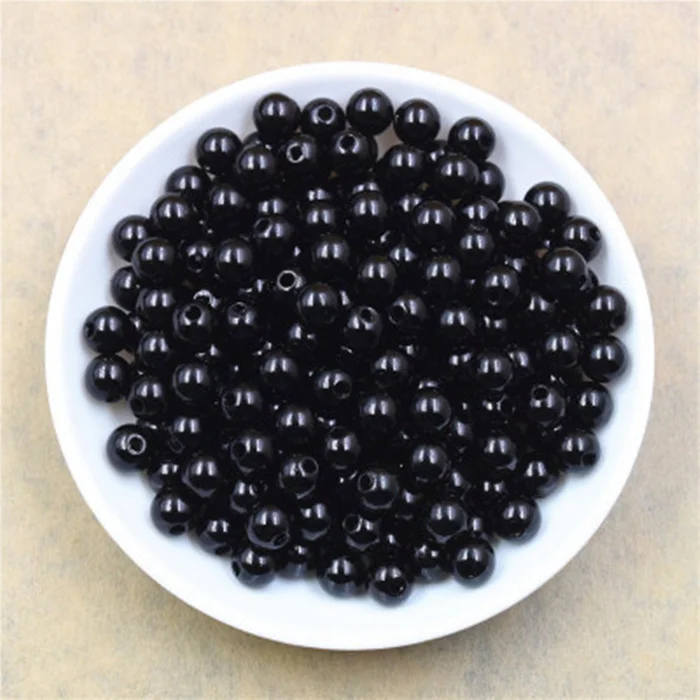 Black 6 мм 200 шт цвет одежды ABS имитация жемчуга DIY ожерелье ювелирных изделий ремесло украшенная бисером сумка обувь для джинсов декоративные принадлежности - Цвет: Black