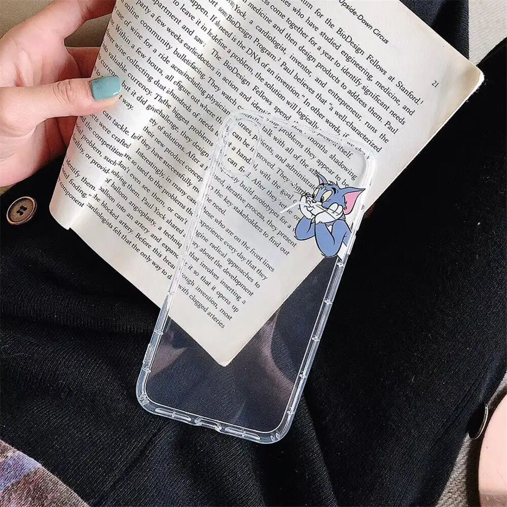 HUANQING Cute cat and mouse cell phone case For iPhoneXR XS Max Cartoon for 6 6S 7 7Plus 8 8Plus lovers TPU Phone soft |