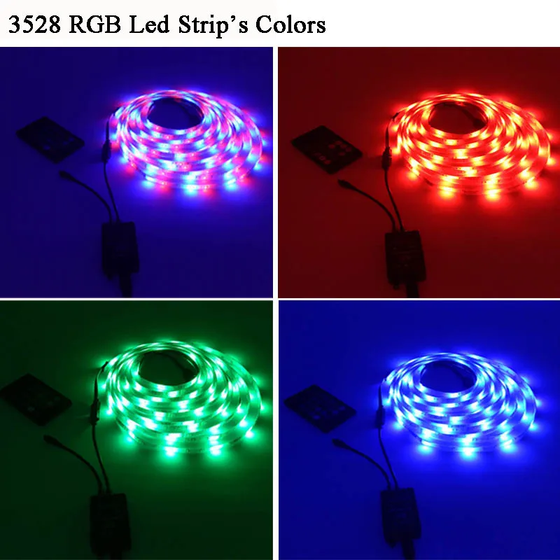DC 12V 5M 5050/3528 RGB Music induction color changing led strip light with 20key music remote controller 12v power supply | Лампы и