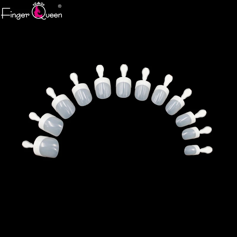 FingerQueen 24 шт. клей балерина половина кончиков ногтей натуральный/прозрачный гроб накладные ногти ABS искусственные DIY Поддельные УФ гель для ногтей - Цвет: Nature