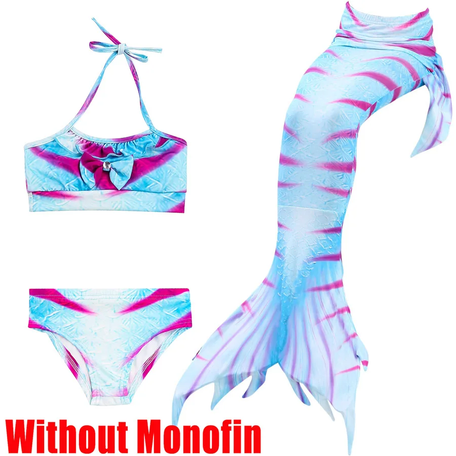 Without Monofin 6 Детское одеяло «хвост русалки» платье принцессы для маленьких девочек Детская Mermail Моноласты, хвосты для купания Косплэй купальник-бикини, плавательный костюм, платье - Цвет: Without Monofin 6