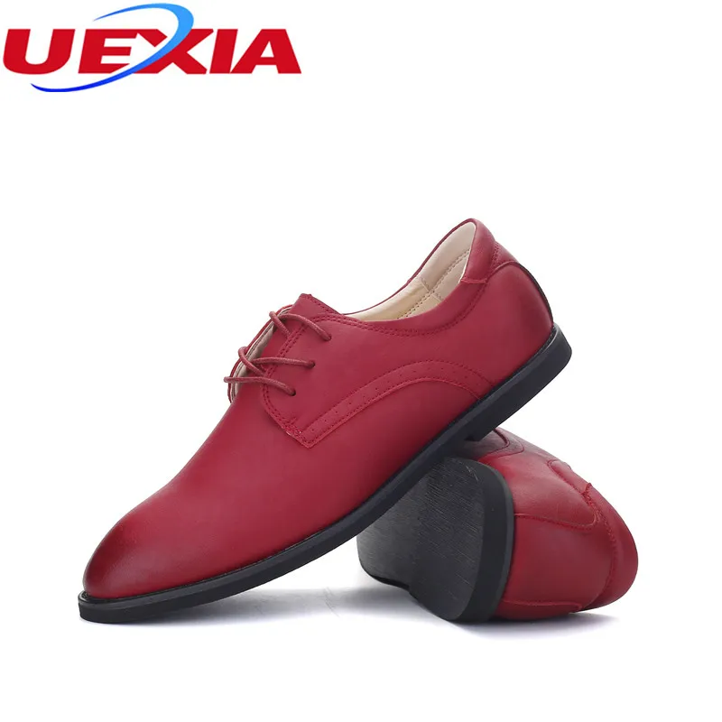 Модные кожаные оксфорды Мужская обувь платье вечернее Кружево до Повседневное