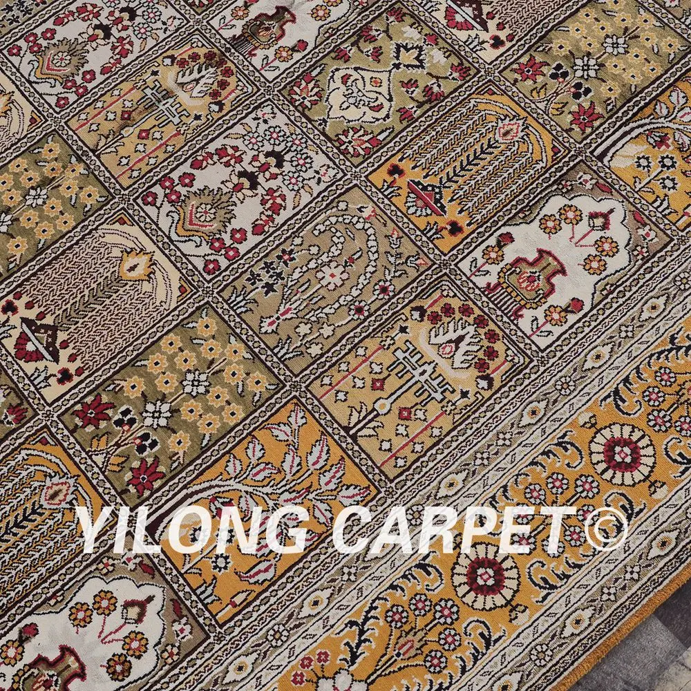 YILONG 5 'x 8' персидский шелковый ковер ручной работы всесезонный Isfahan (YHW051B5x8)|carpet