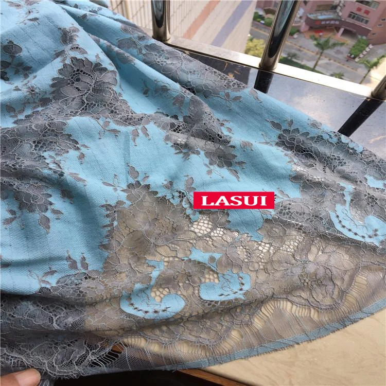 LASUI 1,5 м = 1 шт Высокое качество 23 Цвета двухцветная красивая кружевная ткань с ресницами DIY платье рубашка ткань мягкая приятная для кожи C0157