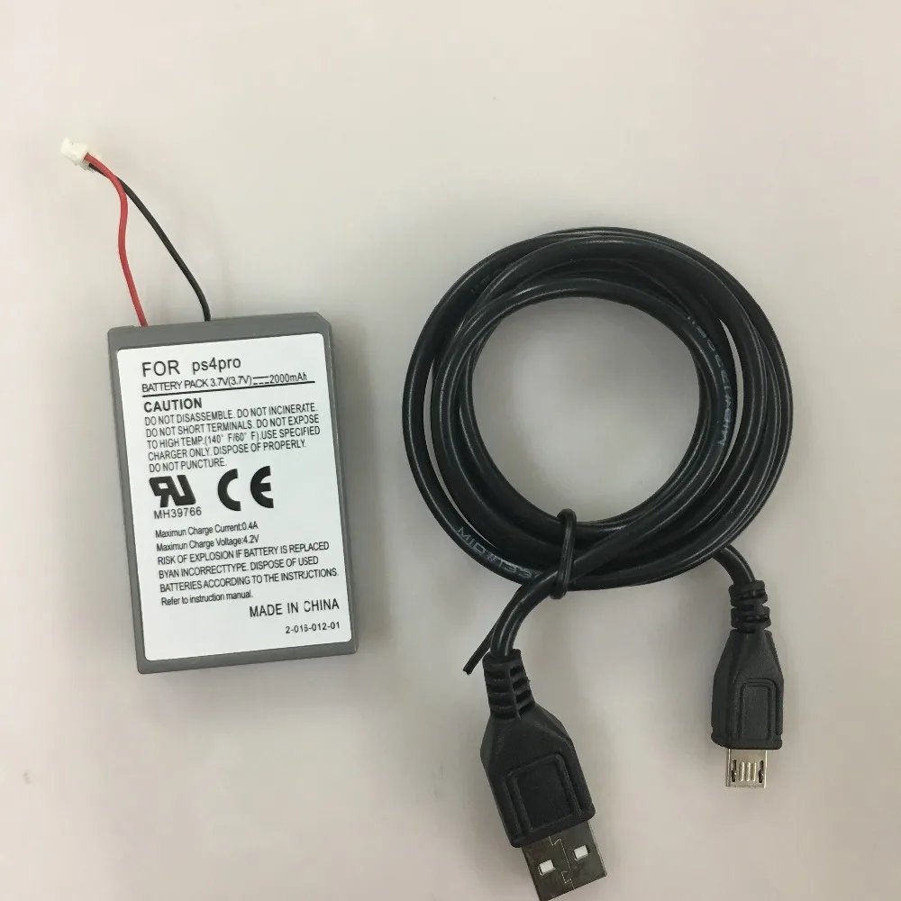 2000mAh For PS4 Pro Battery Li-Ion Lithium Replacement Pack With USB Charger Cable Sony pro Wireless Controller | Электроника