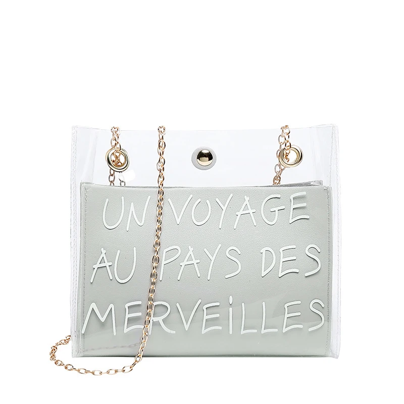 Женская сумка мессенджер PU2019 летняя новая детская прозрачная через плечо