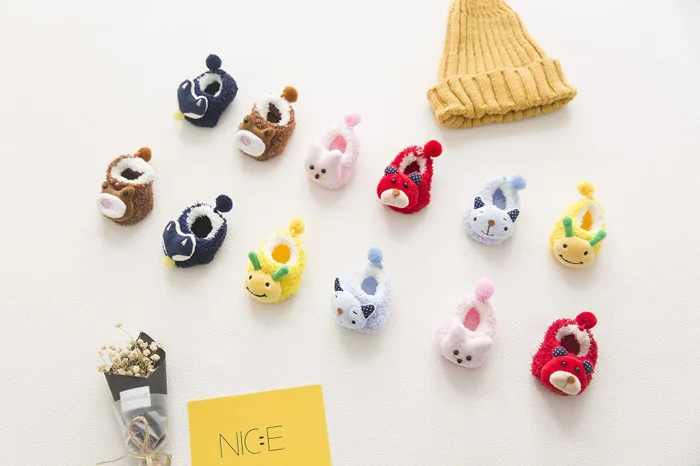 Baby Anti-slip Newborn 0-24Month Cotton Lovely Cute Shoes Animal Cartoon Slippers Boots Boy Girl Unisex Skid Rubber Sole Socks | Детская