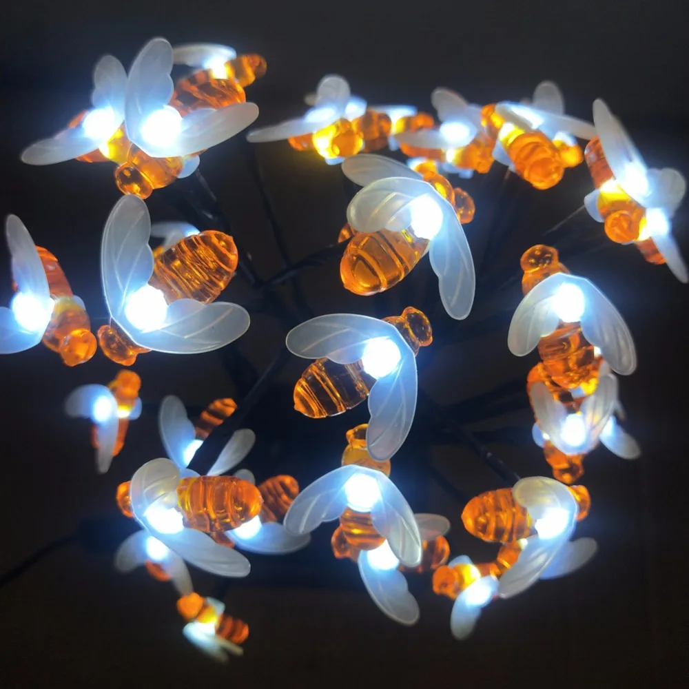 Luminarias LED Вишневое дерево пчела ночные светильники освещение настольные лампы