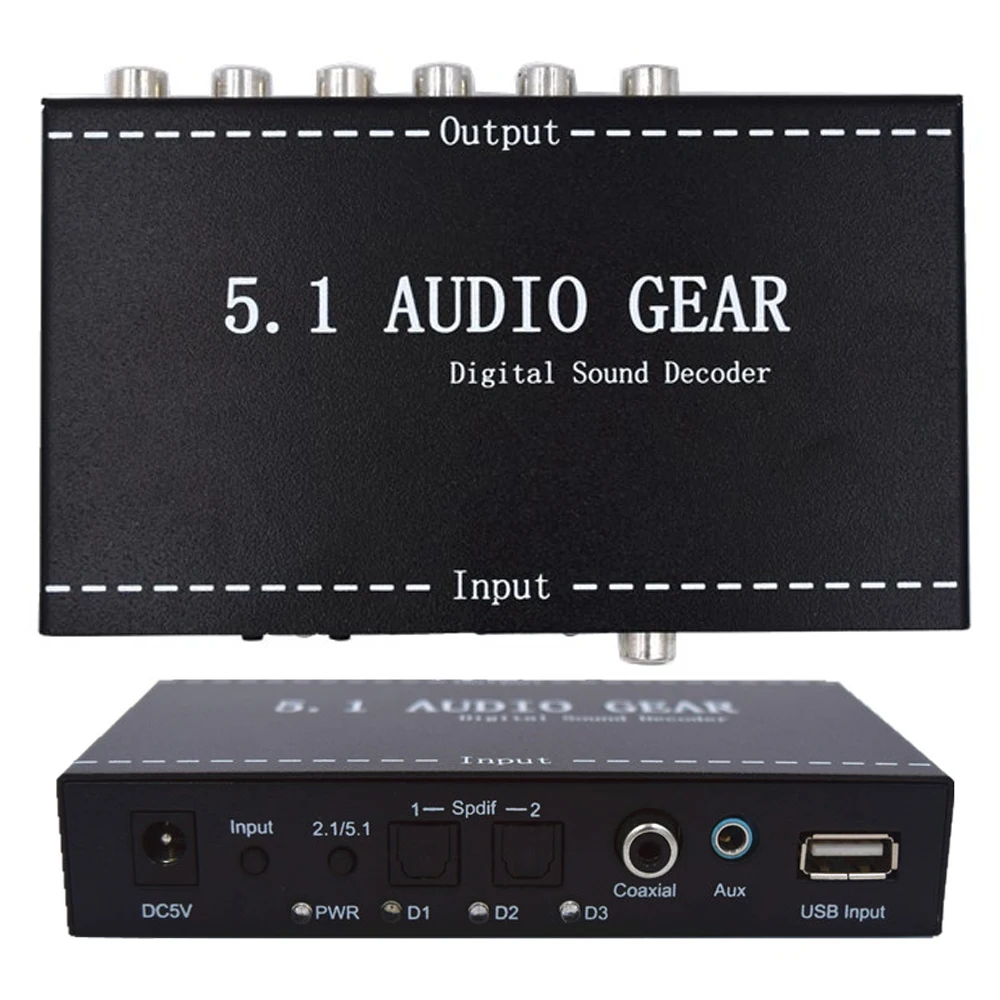 5 1 аудио Шестерня цифровой звуковой декодер преобразователь 3 мм выход поддержка